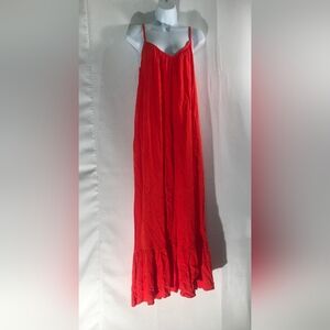 AVA & VIV Plus Size X Vibrant Red Flowy Sundress w/ Pockets & Adjustable Straps